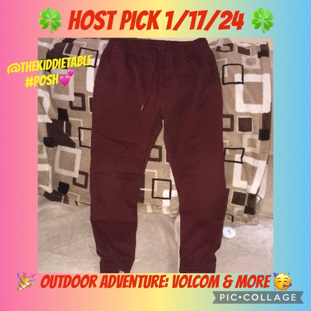 Volcom small burgundy pants 💗